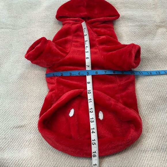 NEW Strawberry Dog Halloween Costume Red Hoodie Fall Pet Puppy Fruit - Picture 2 of 6